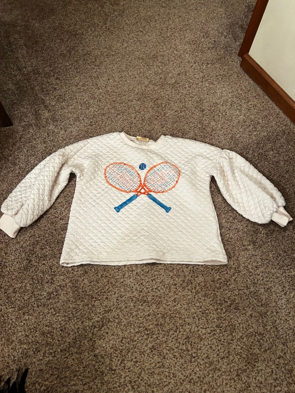 JUDITH MARCH tennis graphic 3/4 sleeves M